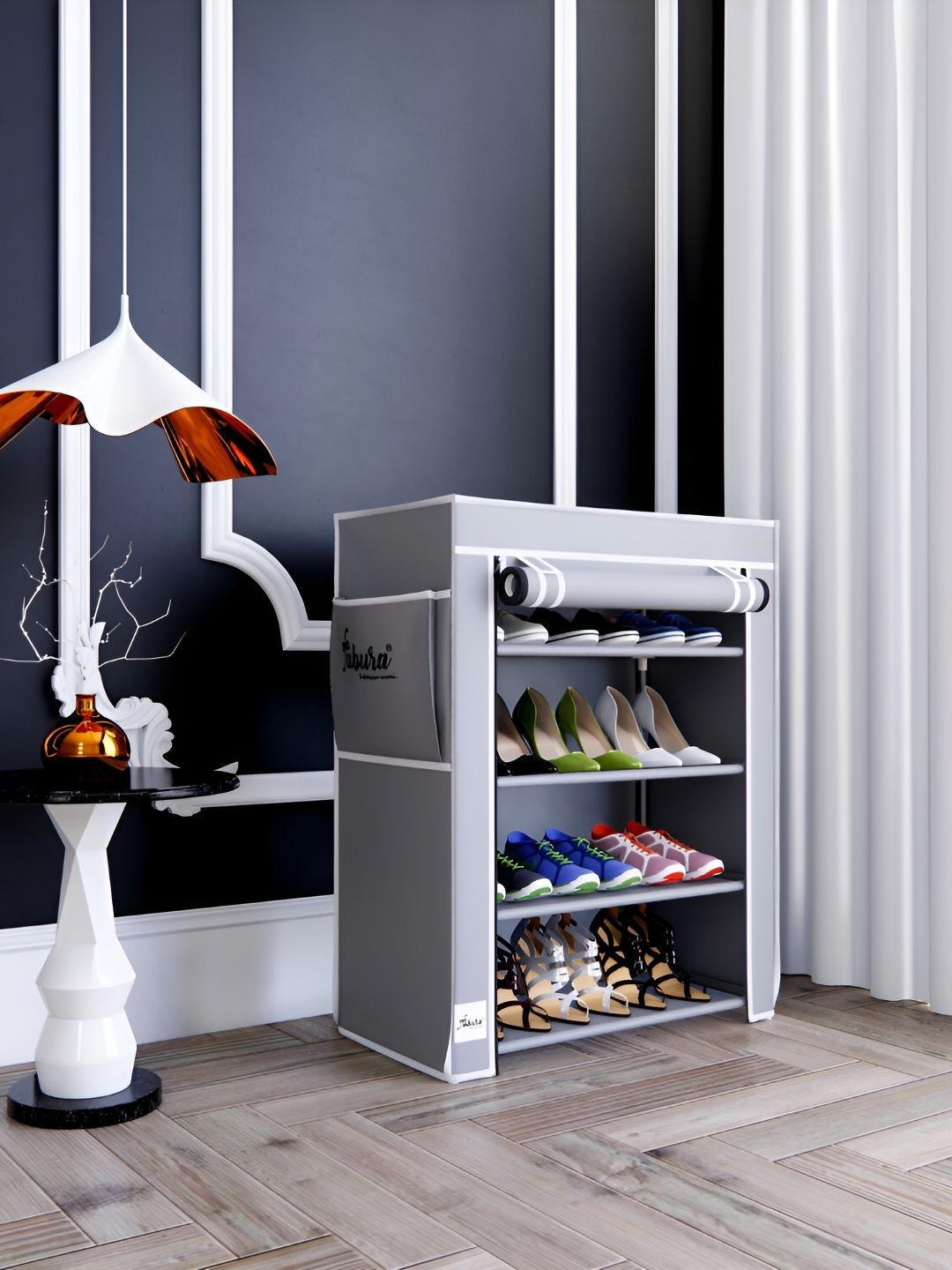 Pamworld Grey 4-Tier Rectangle Shoe Rack-picture-14