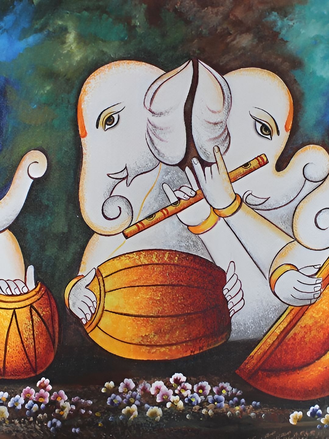 British Terminal Grey & Orange Lord Ganesha Religious Wall Photograph-picture-32