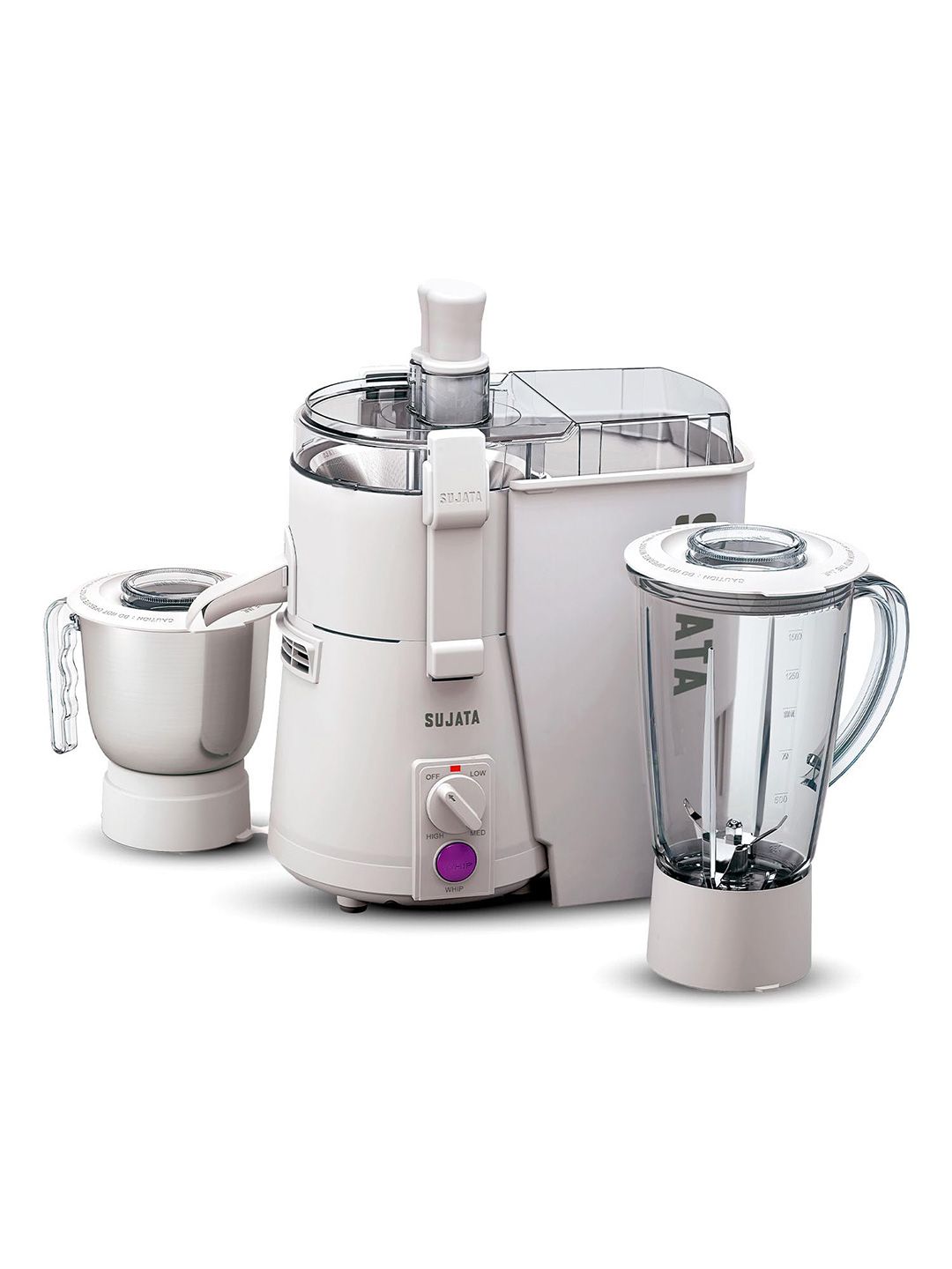 Sujata Powermatic Plus B07D8VBYB4 White Plastic Anti-Drip 2 Jars Wet and Dry Grinder-900W