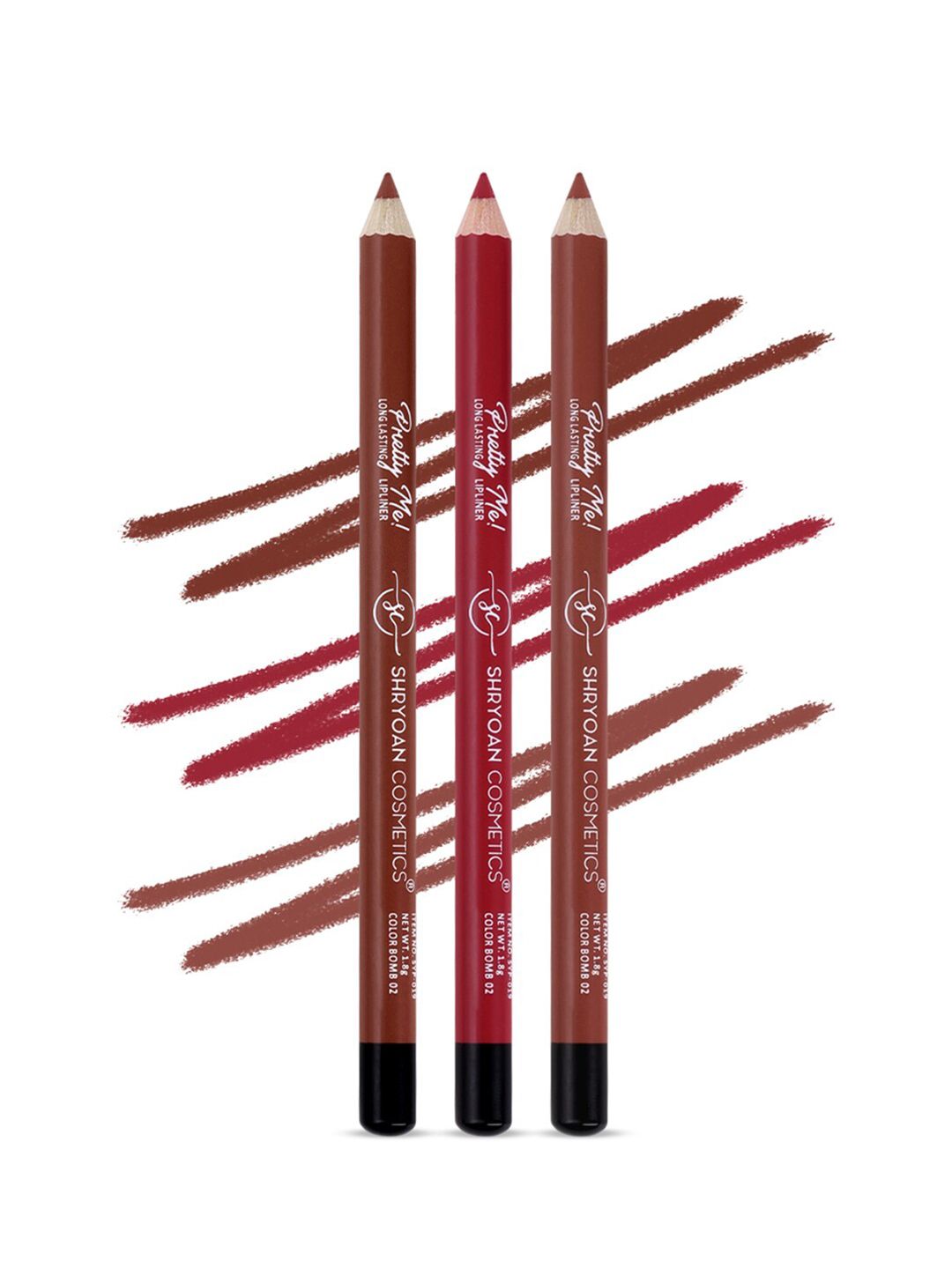 SHRYOAN Pretty Me Set Of 3 Long Lasting Lip Liner - 1.8g Each - SH1-2-3