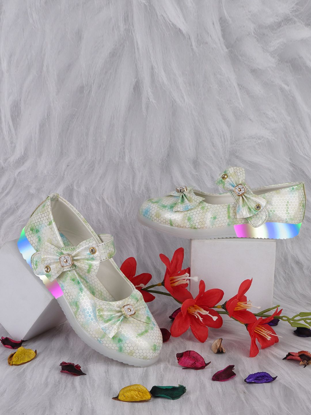 BAESD Girls Printed Ballerinas with Bows Flats-picture-43