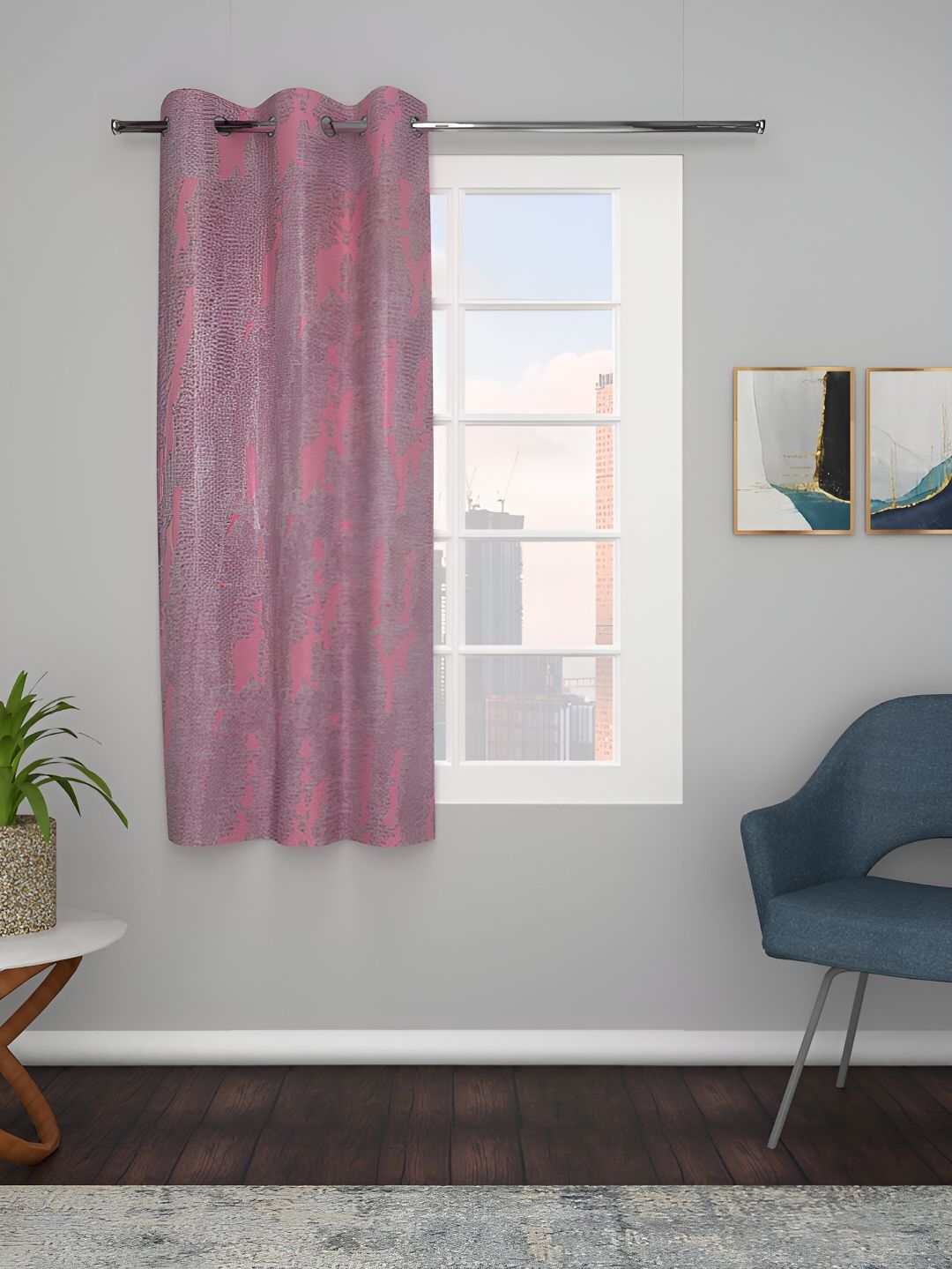 THE CONVERSION Pink Striped Room Darkening Window Curtain-picture-38