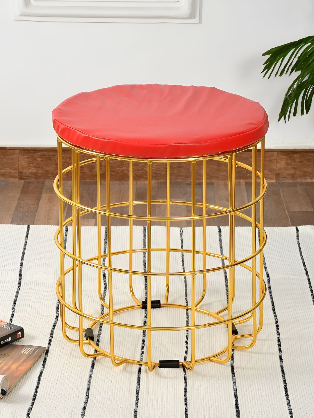 COMFIDELITAS Teviston Red Cylindrical Shaped Seating Ottoman-picture-36