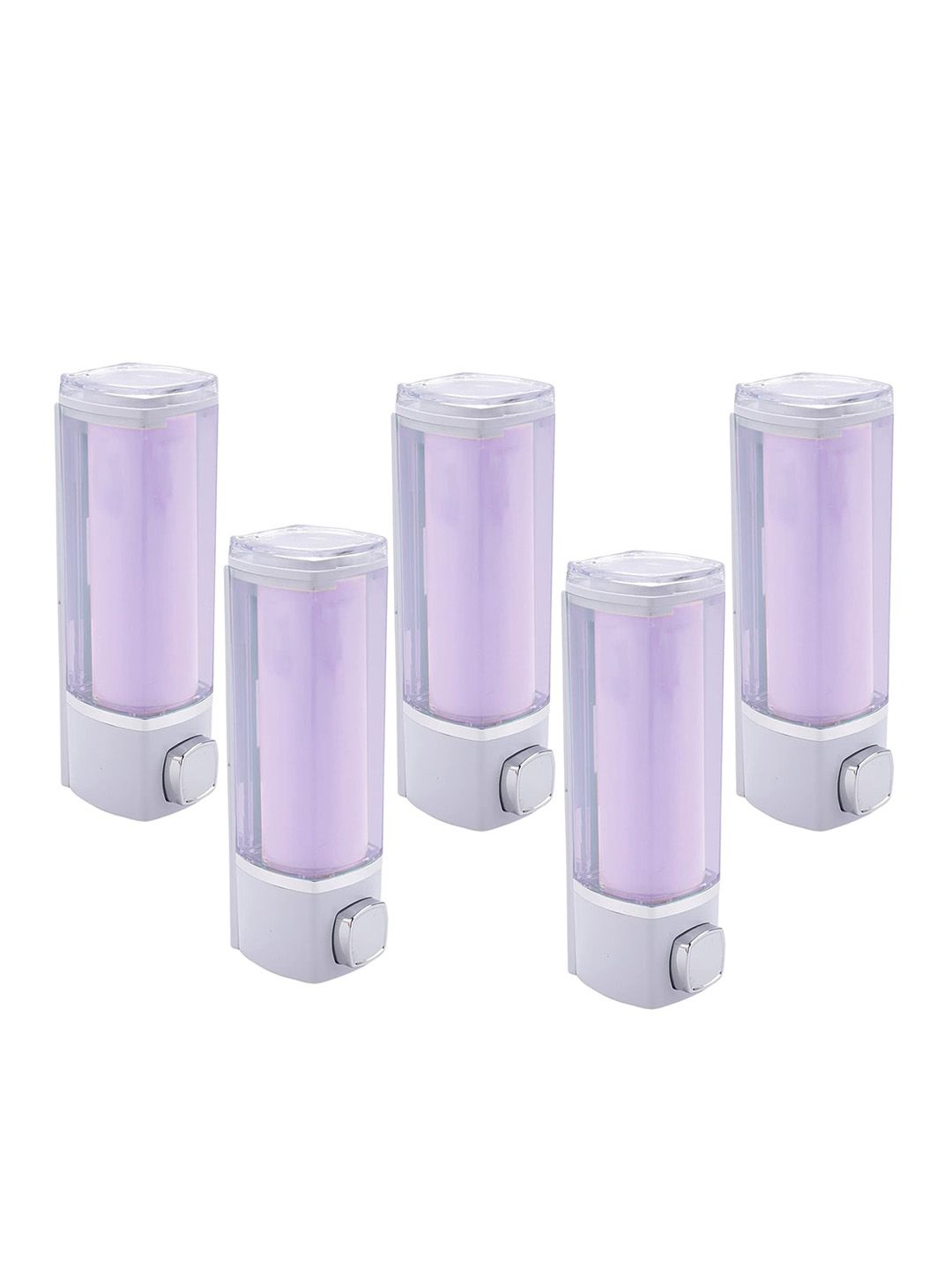 Kuber Industries Purple and White 5 Pieces Soap Dispenser Bathroom Accessories 250 ml-image-43