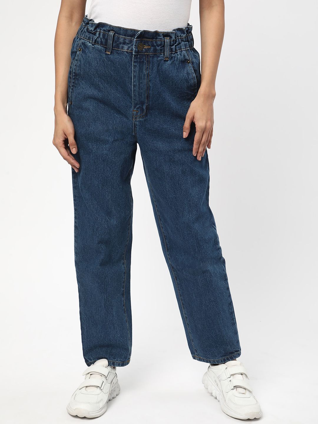 R&B Women Slouchy Fit Mid Rise Clean Look Cotton Jeans-picture-31