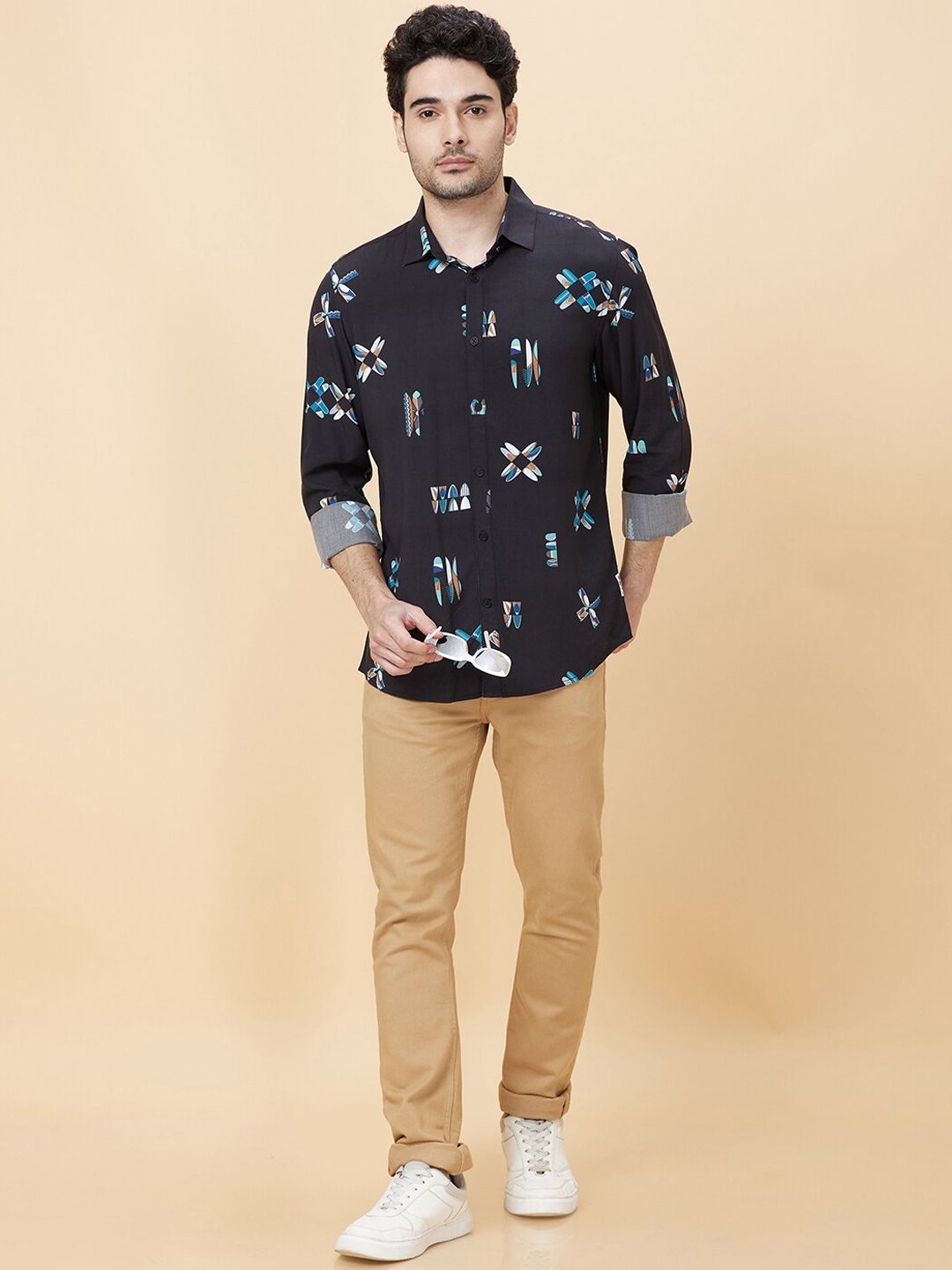 Mid Tone Straight Fit Jeans for Men by Being Human Clothing