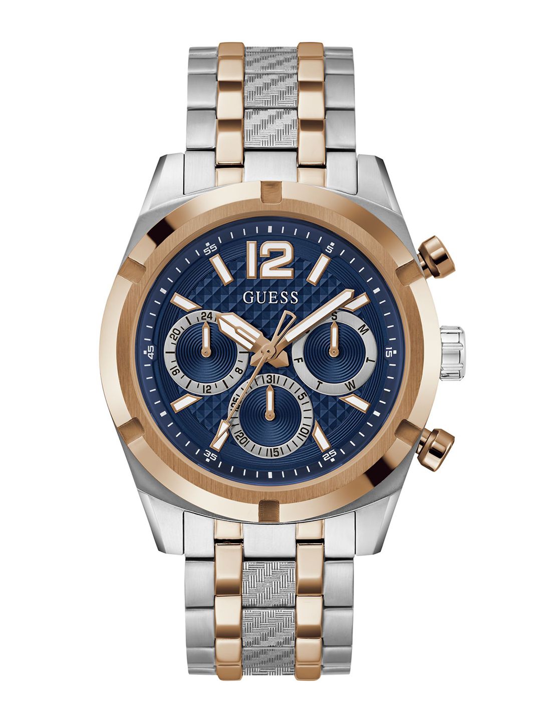 GUESS Men Textured Dial & Stainless Steel Bracelet Style Straps Analogue Watch GW0714G3-picture-33