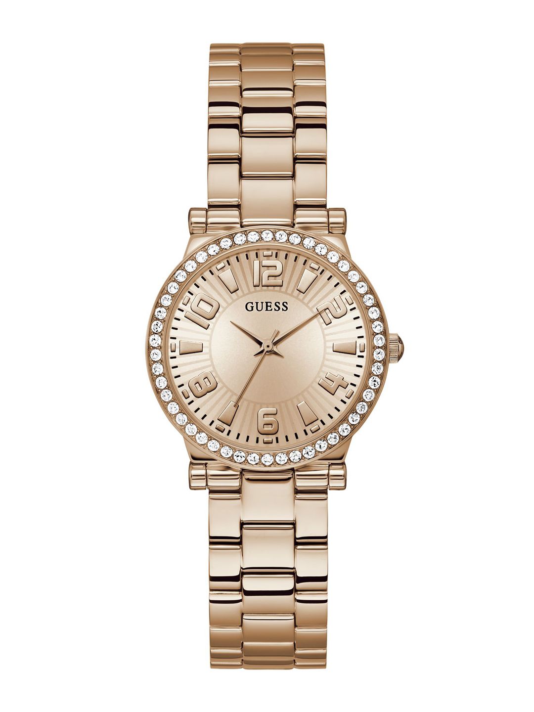 GUESS Women Textured Dial & Stainless Steel Bracelet Style Straps Analogue Watch GW0686L3-picture-24