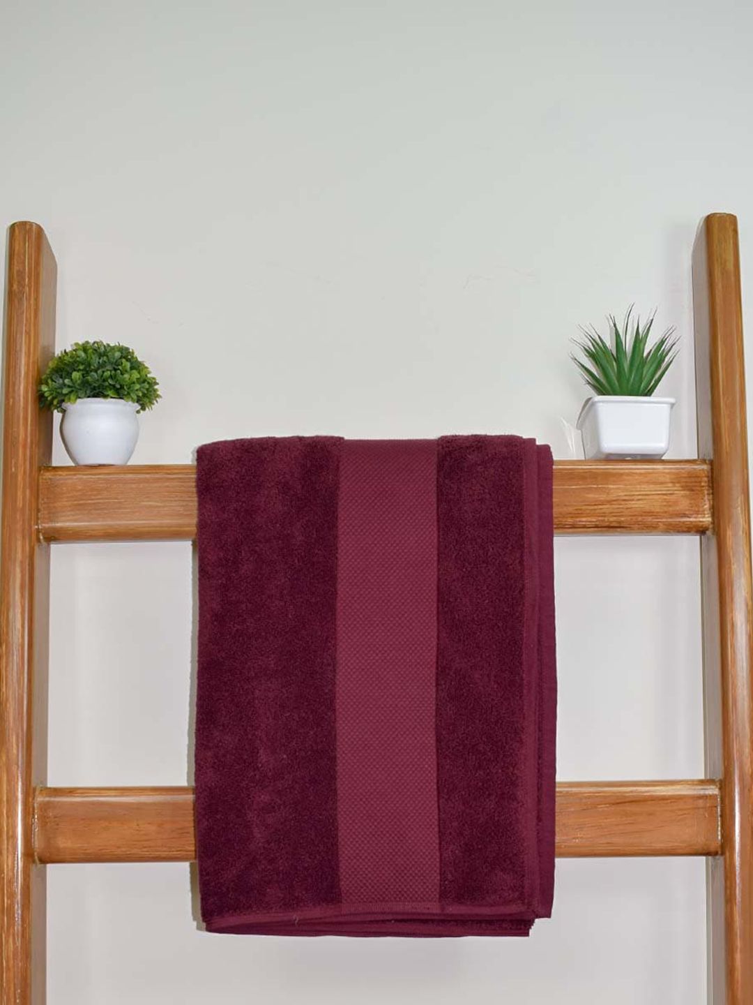 Aura Maroon 2 Pieces 610 GSM Cotton Bath Towels-picture-28