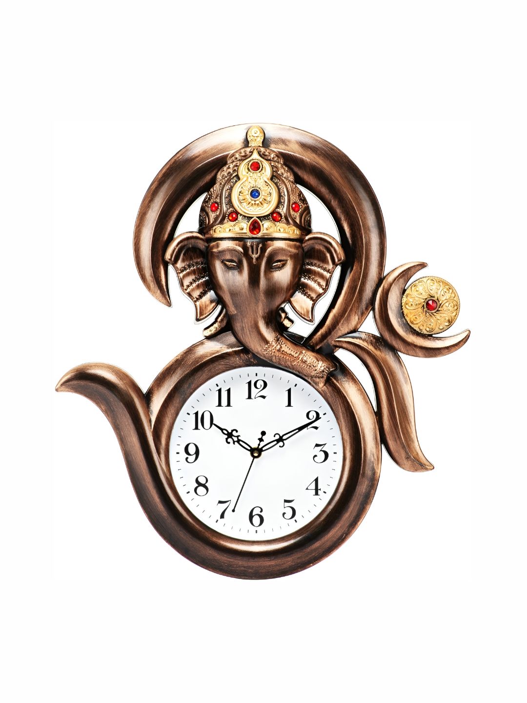 Attractionz Beige & White Round Shaped Contemporary Wall Clock-picture-38