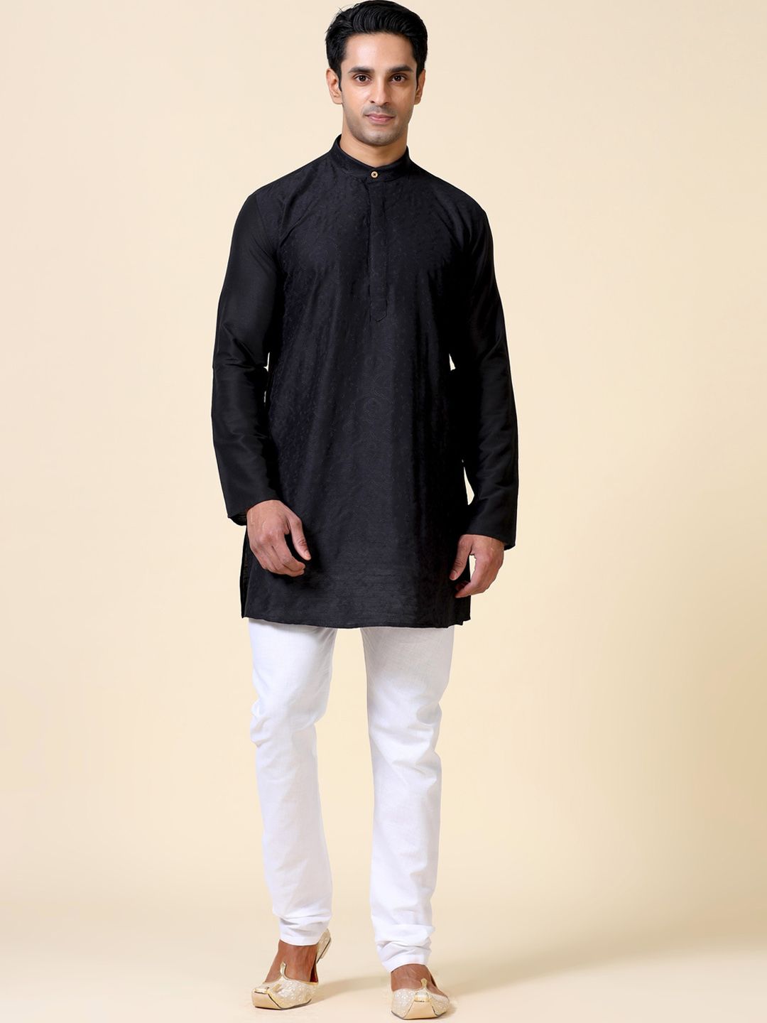 TATTVA Mandarin Collar Woven Design Straight Kurta-picture-46