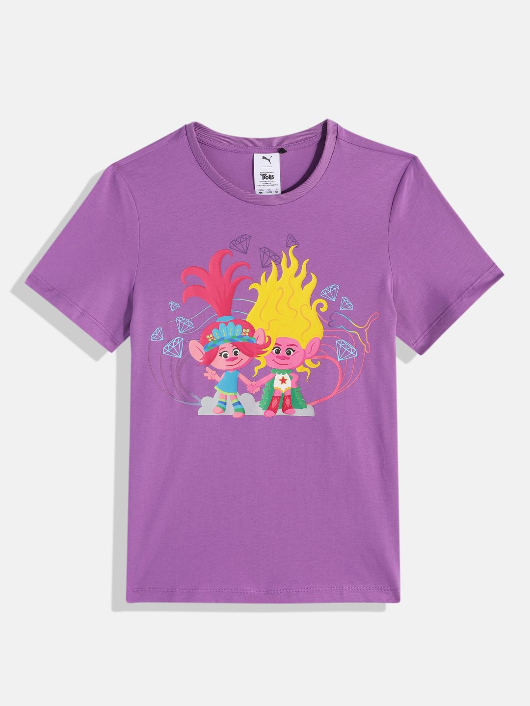 Puma x Trolls Boys Humour & Comic Print Knitted Pure Cotton T-shirt-picture-55