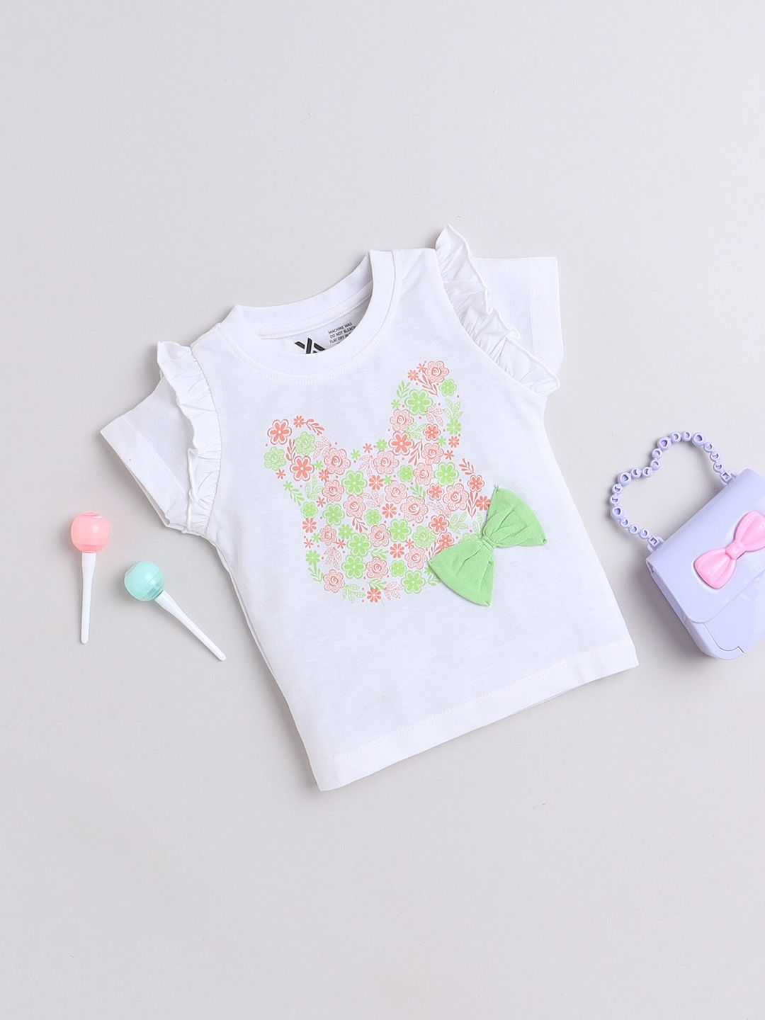 Yellow Apple Girls Printed Round Neck Short Sleeves Regular Fit T-shirt-picture-31