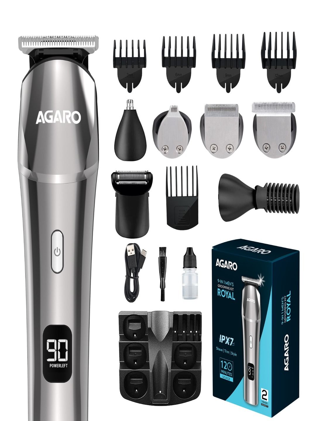 Agaro Men Royal Multi Grooming Kit - Black