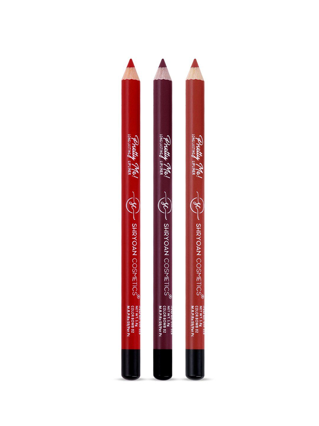 SHRYOAN Set Of 3 Pretty Me Bold Lipliner & Eye Liner Matte Pencil - 1.8g Each - 05-08-11-image-22