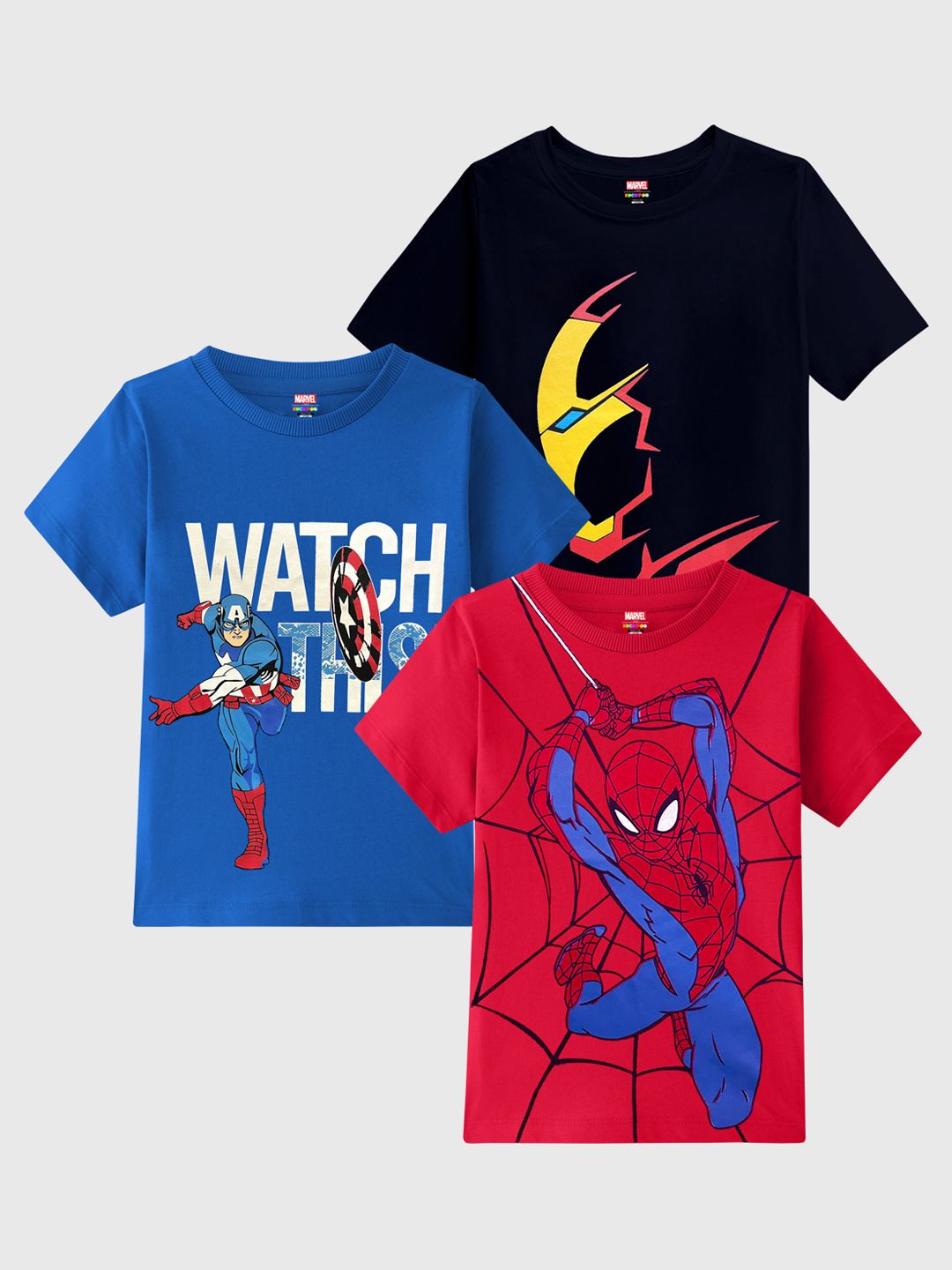 KUCHIPOO Boys Pack Of 3 Avengers Printed  T-shirt-picture-18