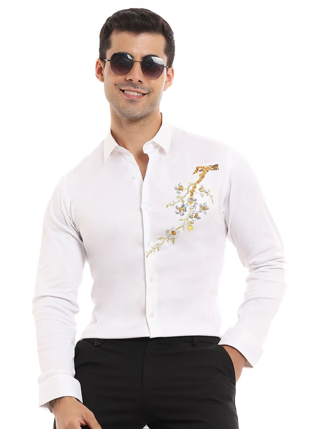 Banana Club Premium Slim Fit Embroidered Casual Shirt