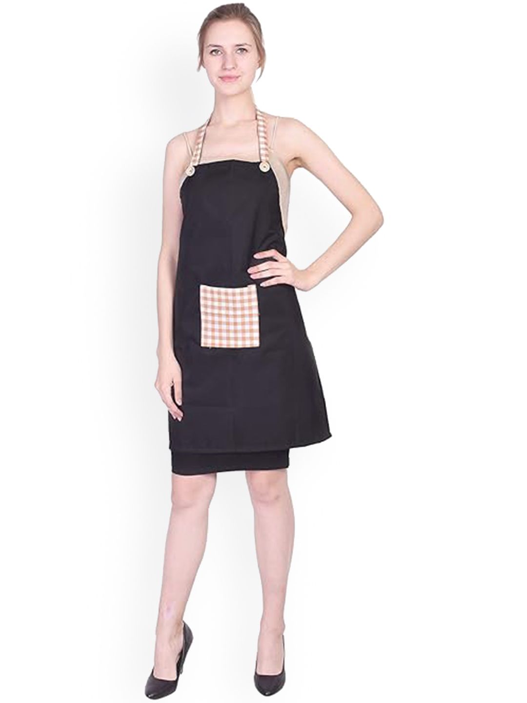 SWITCHON Black Checked Pocket Aprons-picture-38