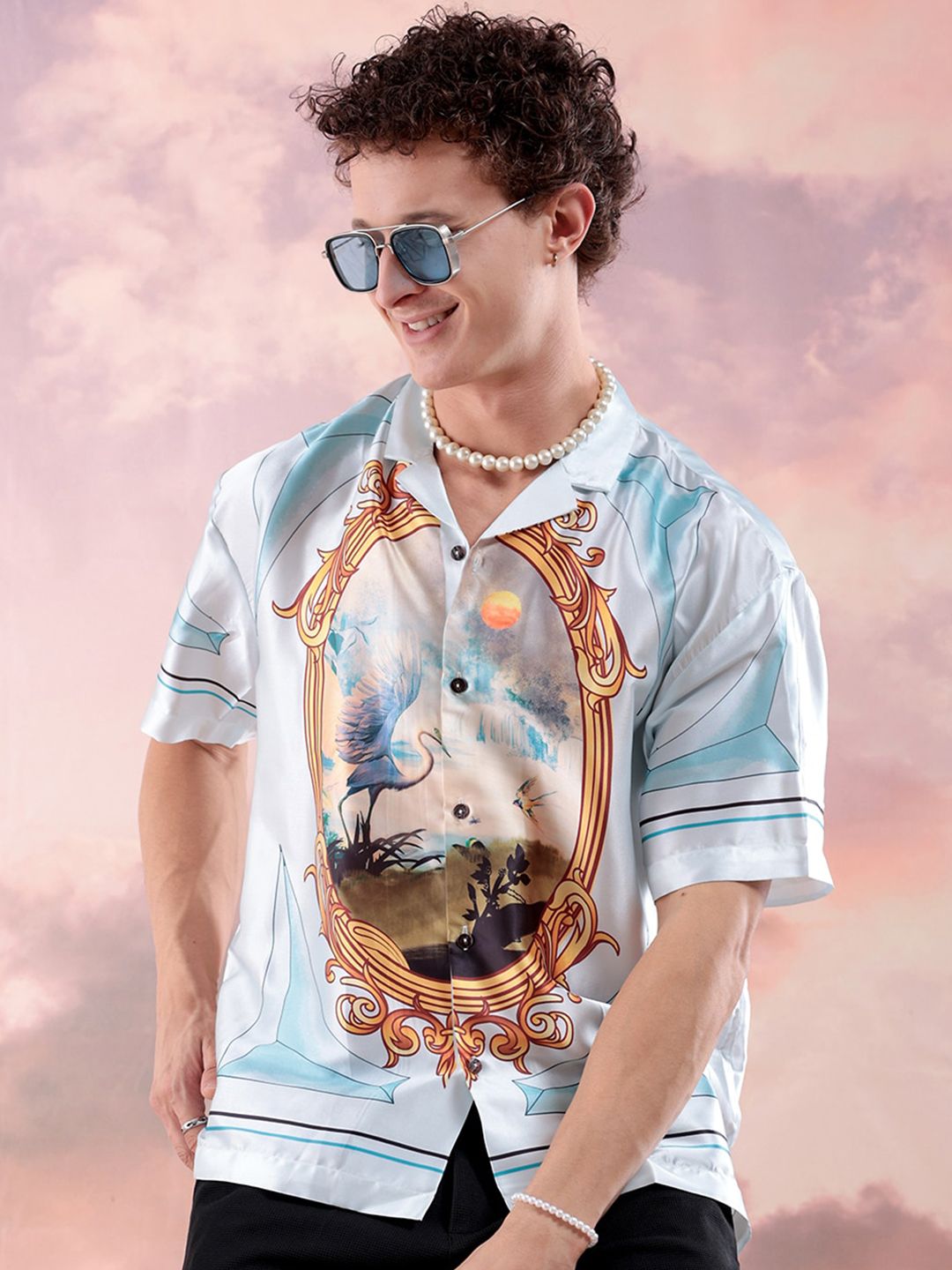 The Indian Garage Co Men Relaxed Fit Graphic Printed Resortwear Shirt-picture-36