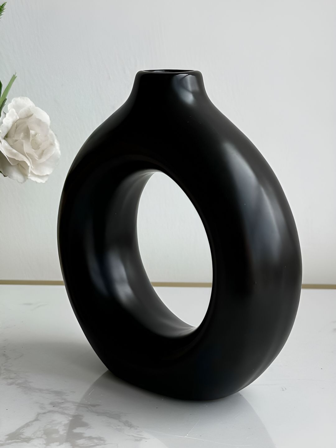 Art Street Black Ceramic Round Vases-image-33
