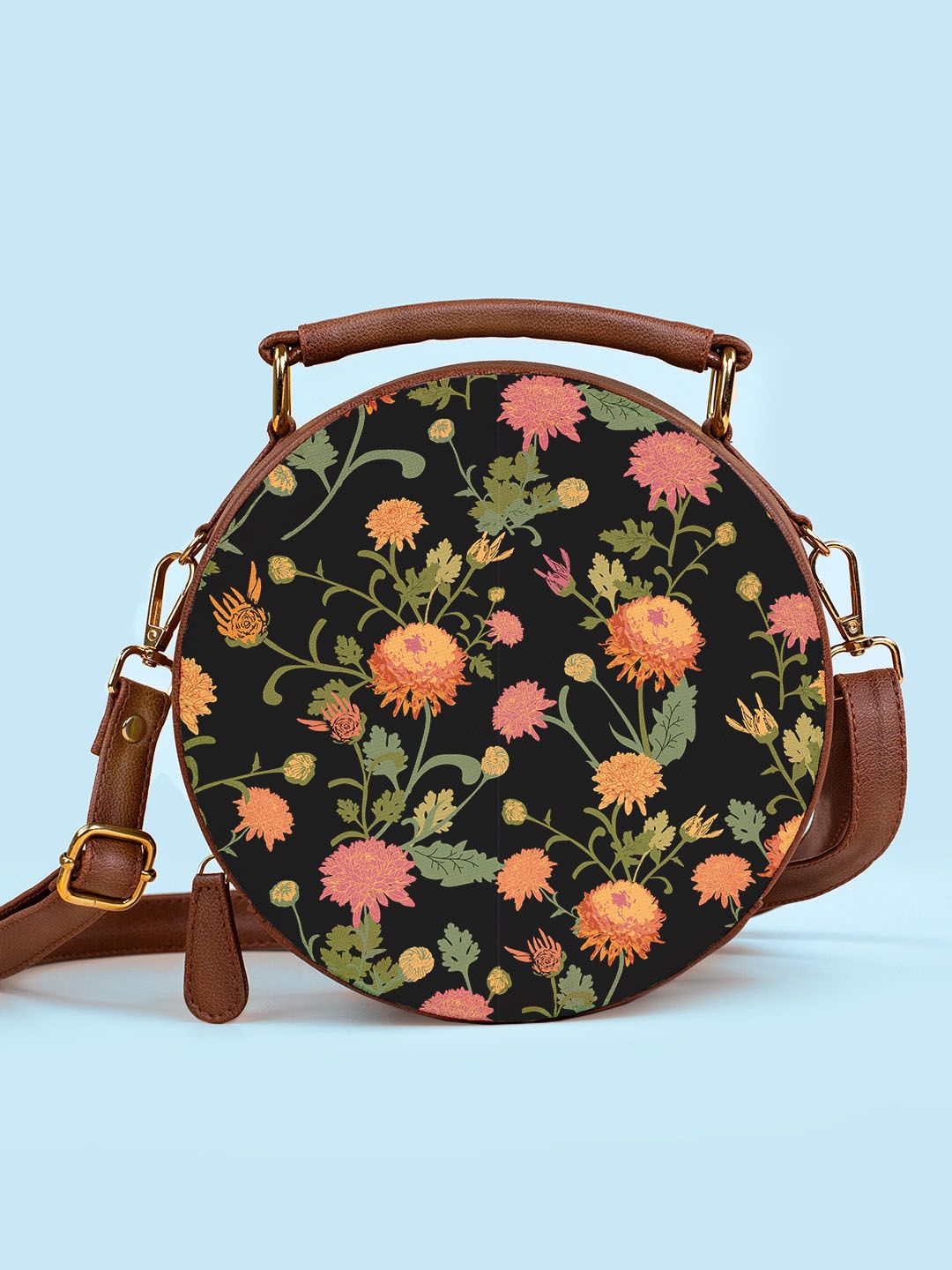 Kalankit Floral Printed Structured Satchel-picture-33