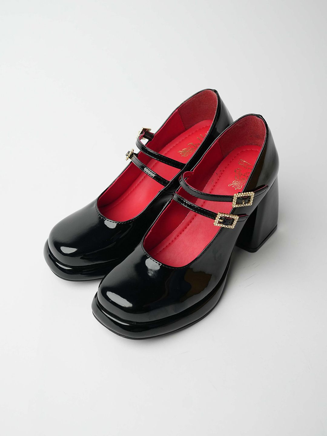 Theater Apparel Buckle Detailed Platform Heeled Pumps-image-6