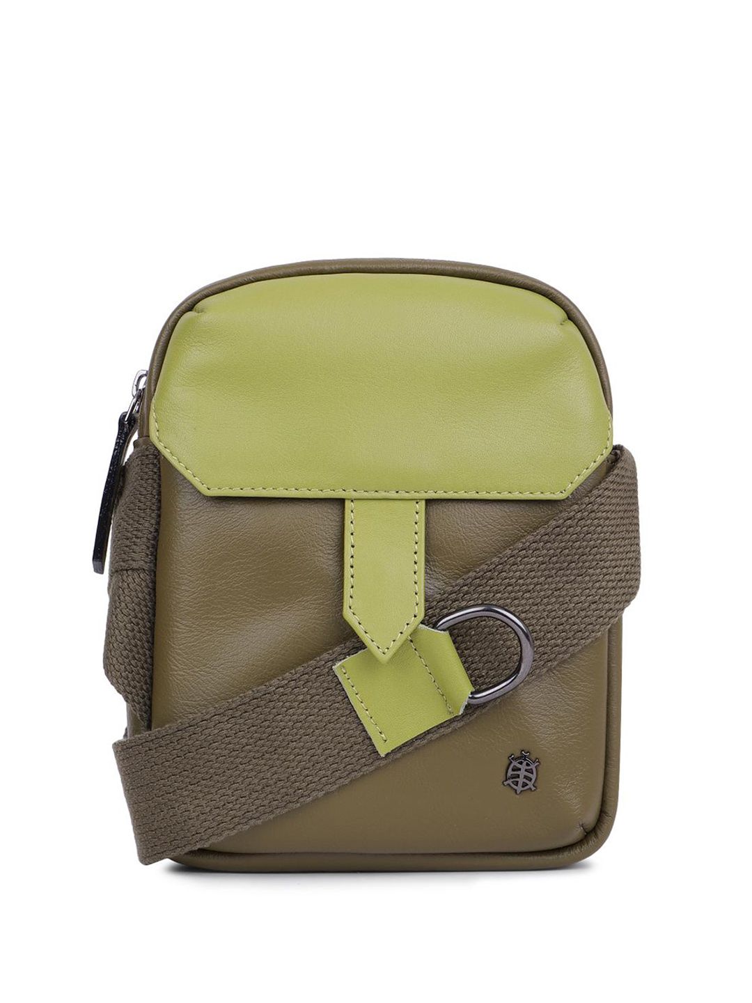 Tortoise Bandolera Colourblocked Leather Mobile Pouch-picture-37