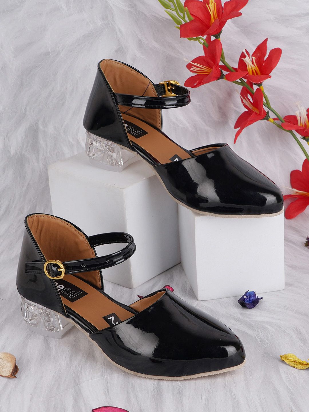 BAESD Girls Block Pumps with Bows