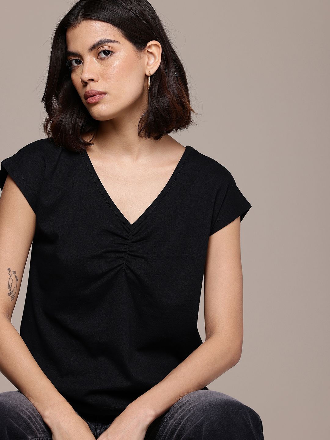 The Roadster Life Co. Extended Sleeves V-Neck Top-picture-44