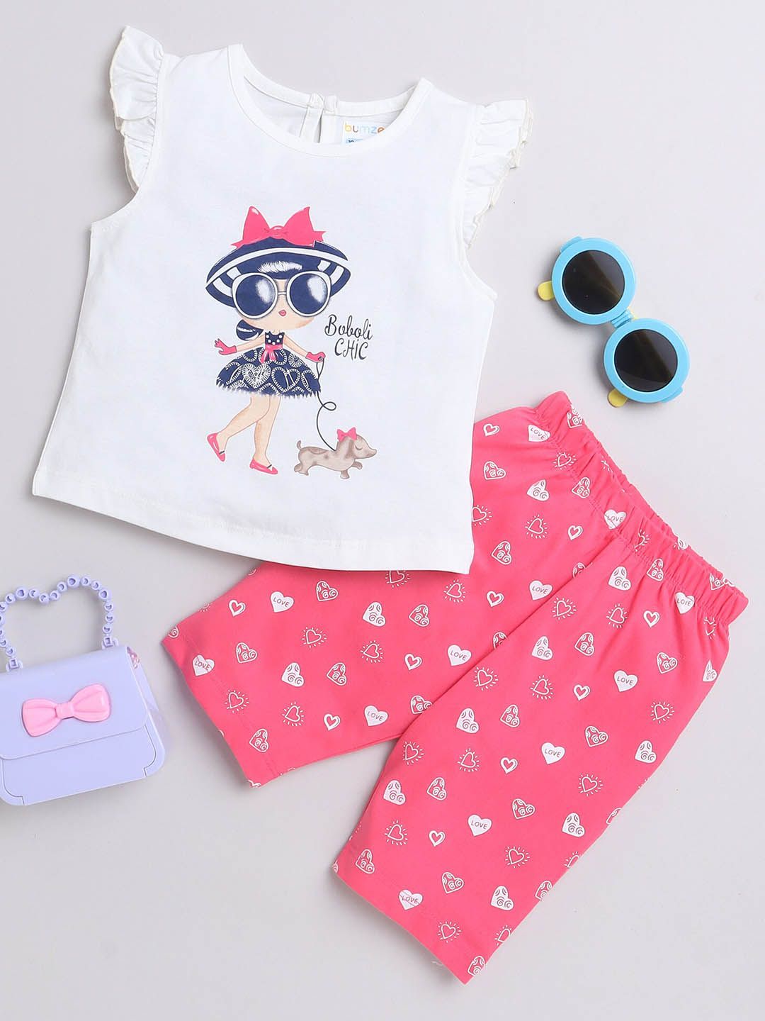 BUMZEE Infant Girls Printed Pure Cotton Night suit-picture-38