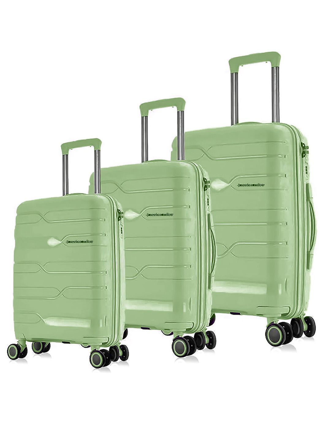 Nasher Miles Paris Set of 3 Textured Hard-Sided Trolley Bags-picture-31
