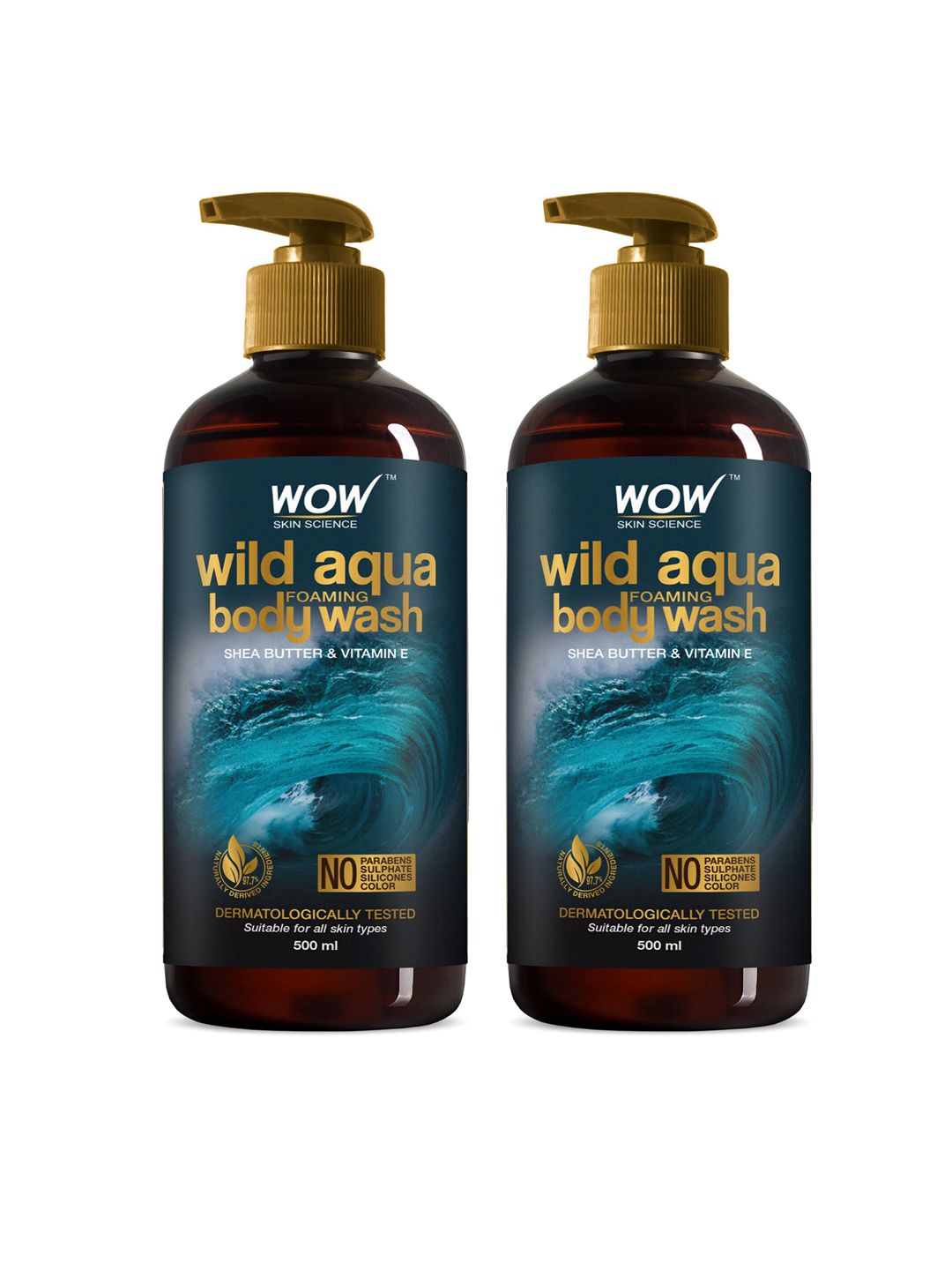 WOW SKIN SCIENCE 2-Pcs Wild Aqua Foaming Body Wash with Shea Butter & Vit-E - 500 ml each-image-14