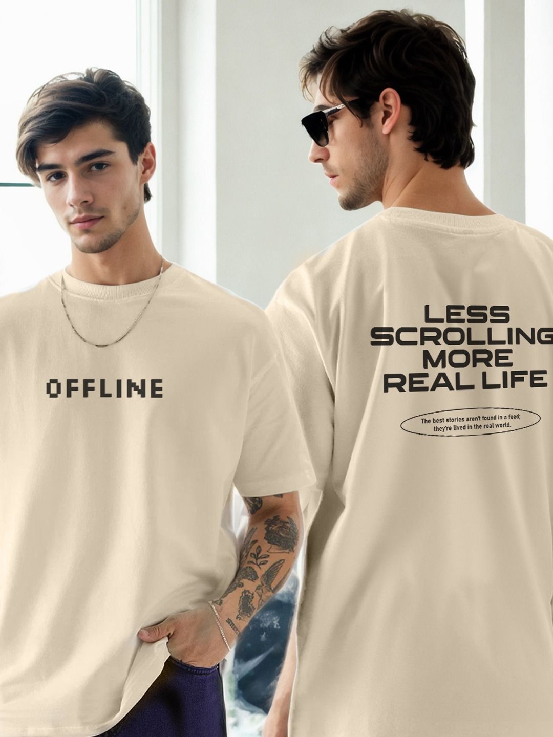 NOBERO Men Printed Oversized Fit T-shirt-picture-37