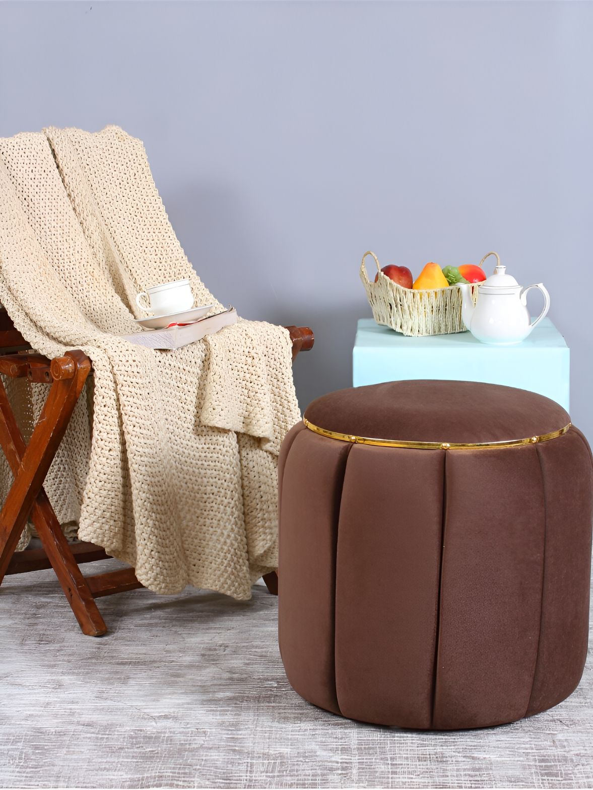 Shadowkart Brown Pouffes Sitting Mudda Puffies Stool-picture-46