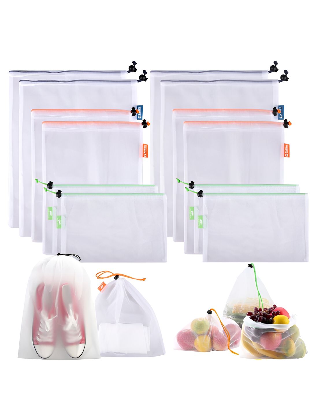 Kuber Industries White 12 PIeces Reusable Handbag Organiser Organisers-picture-35