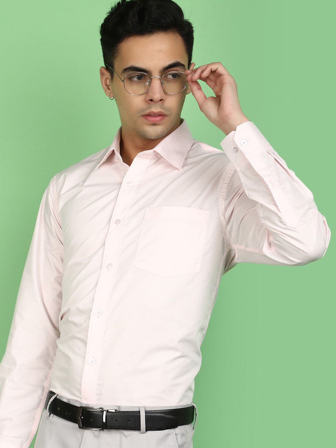 V-Mart Spread Collar Cotton Formal Shirt-image-5