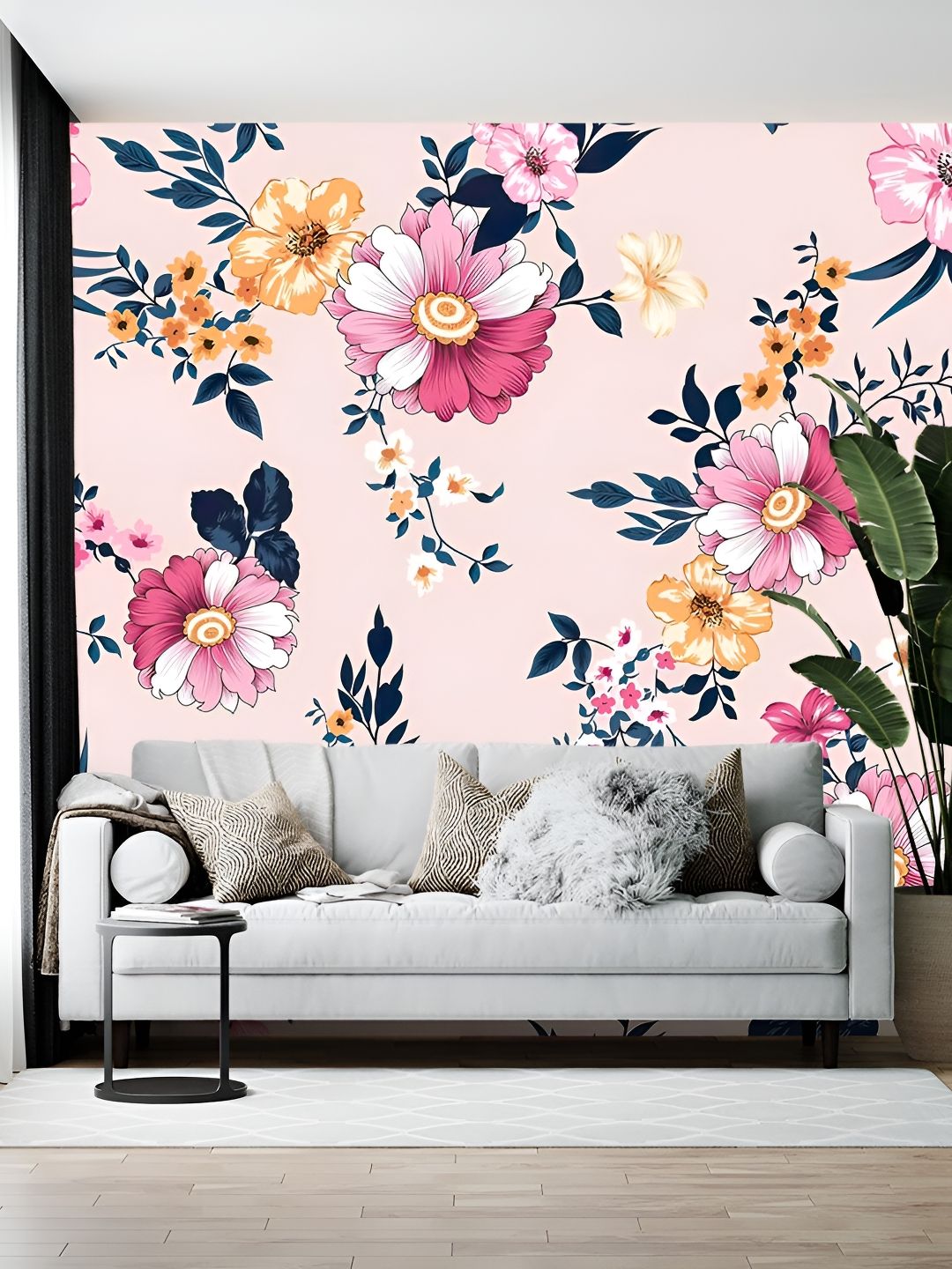 British Terminal Pink & Yellow Printed Self-Adhesive Wall Paper-picture-26