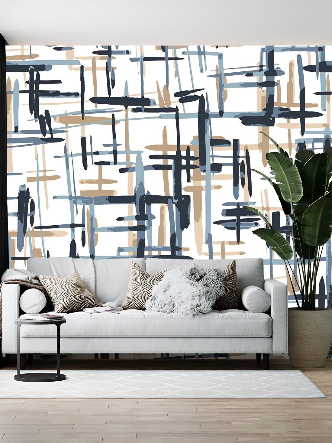 British Terminal White Abstract Printed Wall Paper-picture-21