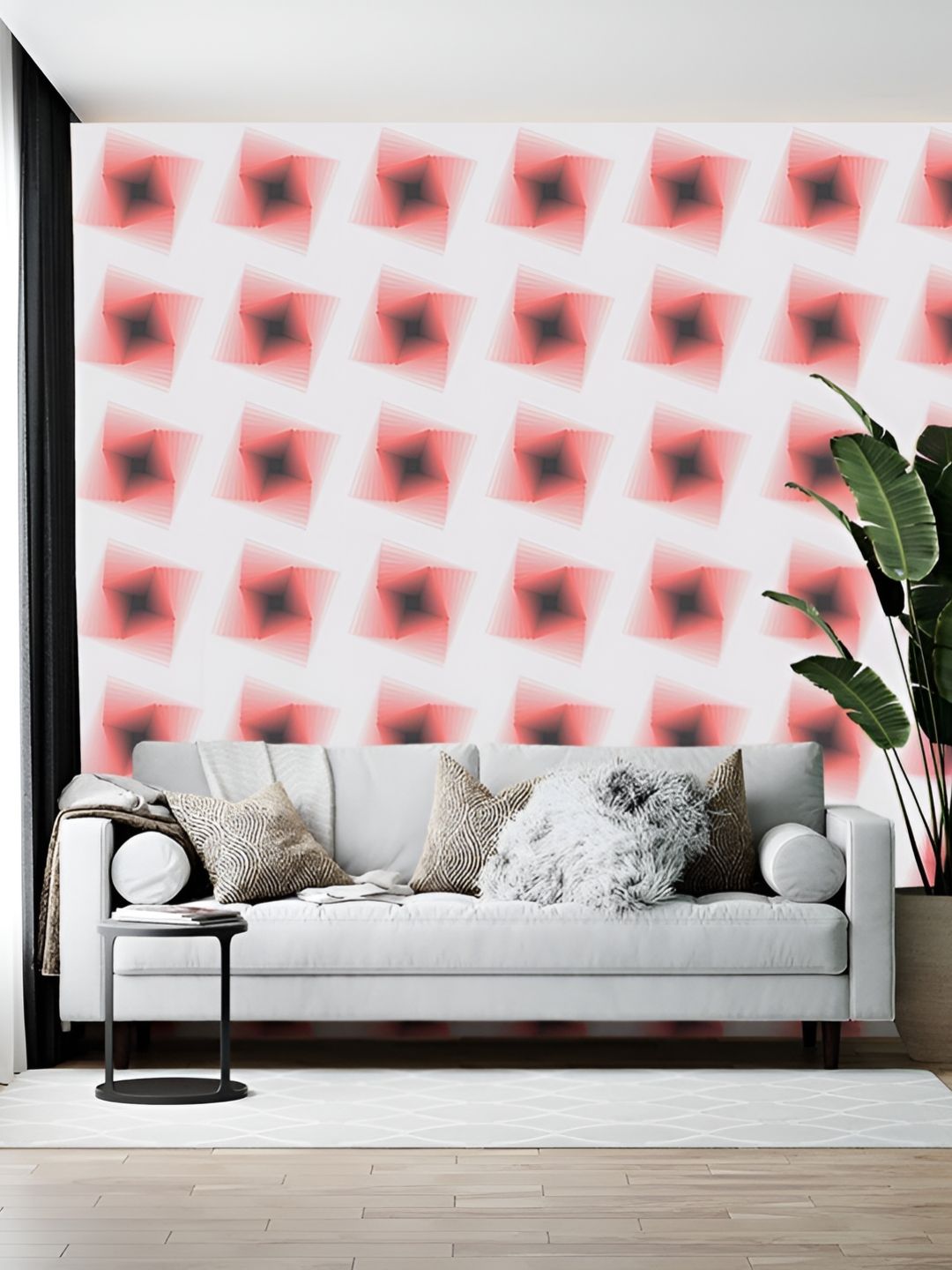 British Terminal White & Pink Abstract Printed Self-Adhesive Wallpaper-picture-12