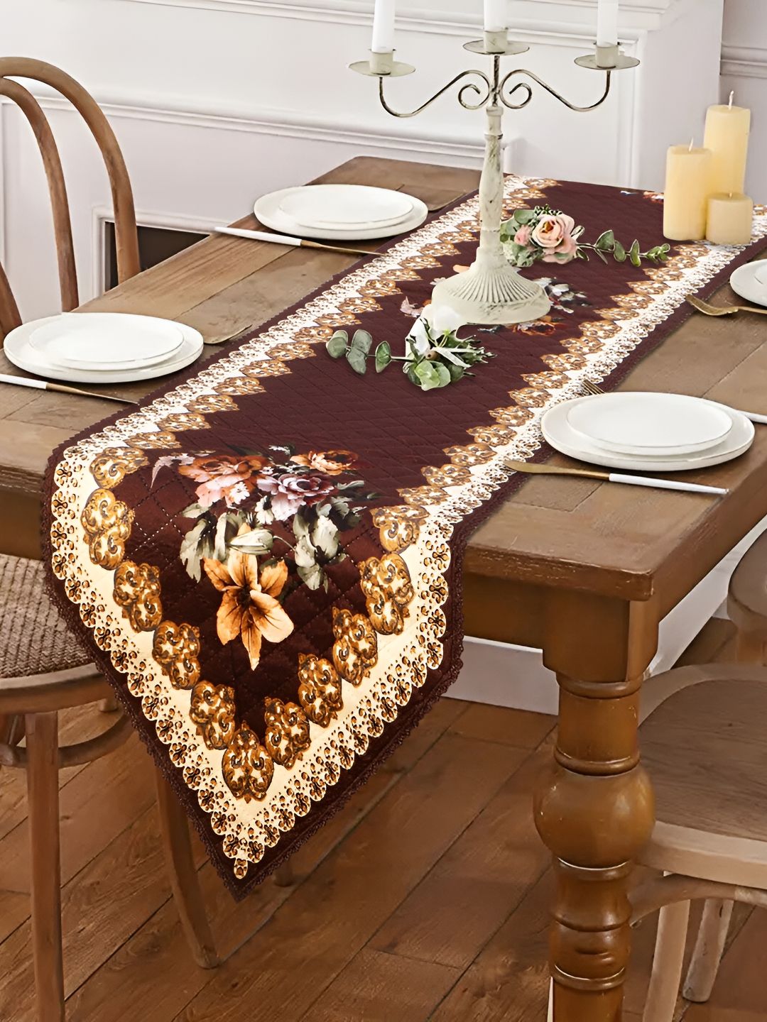 Dakshya Industries Brown Printed Table Runner-picture-24