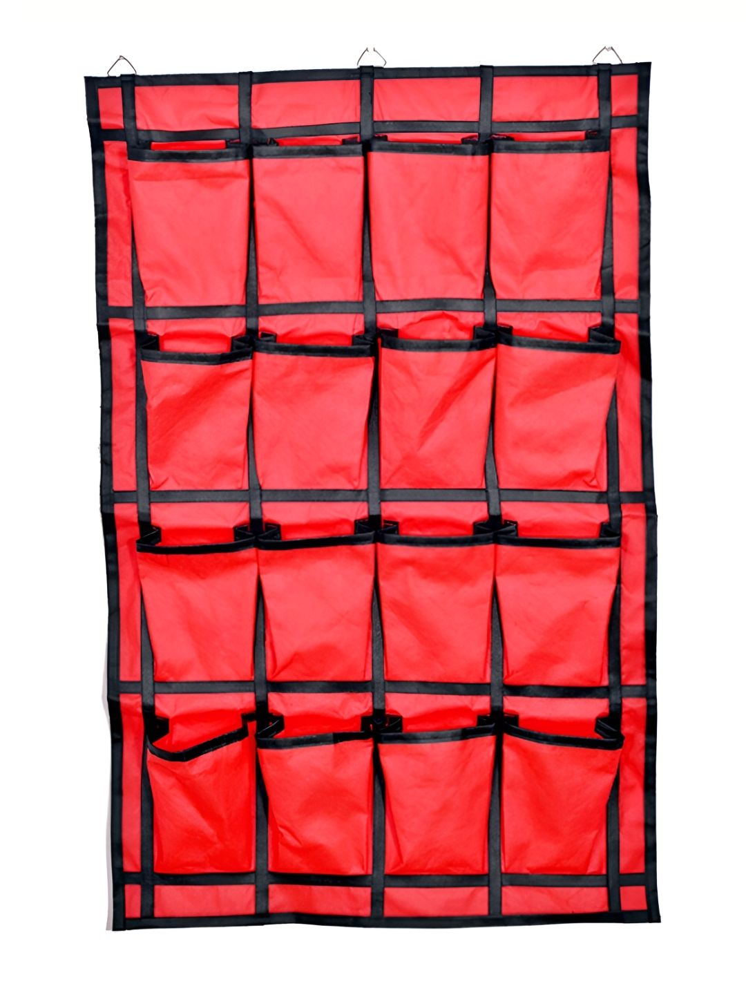 Pamworld Red & Black 16 Pockets Hanging Shoe Rack-picture-37