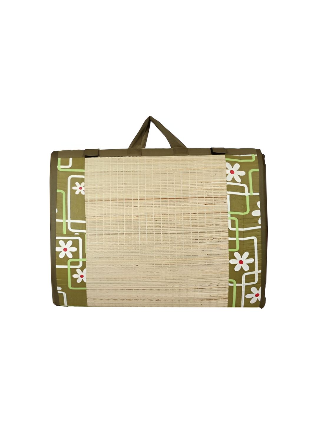 KALA DARSHAN CRAFTS BAZAR Green & Beige Floral Printed Cotton Foldable Korai Chatai-picture-10