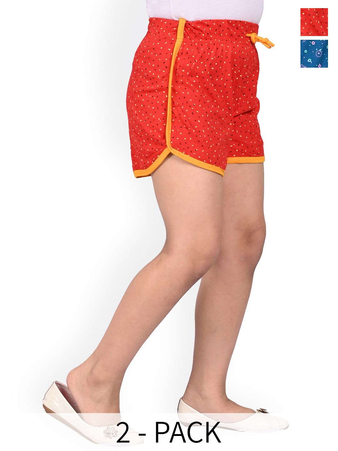 BAESD Girls Pack of 2 Floral Printed Cotton High-Rise Shorts-picture-25