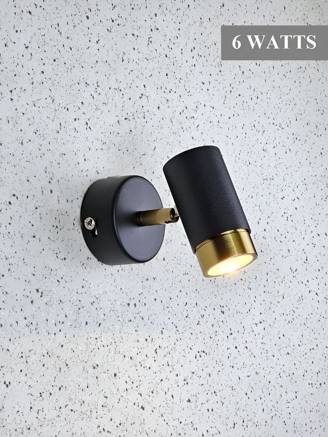 Mufasa Black & Gold-Toned Aluminium Contemporary Cylinder LED Spot Wall Lamp