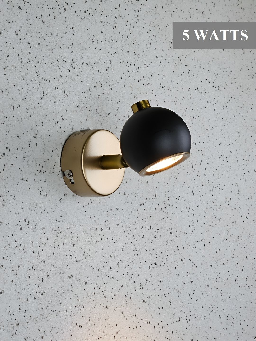Mufasa Black & Gold-Toned Aluminium Contemporary Spherical LED Spot Wall Lamp