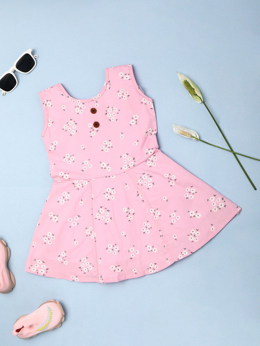 V-Mart Printed Cotton Round Neck Fit & Flare Dress-picture-17