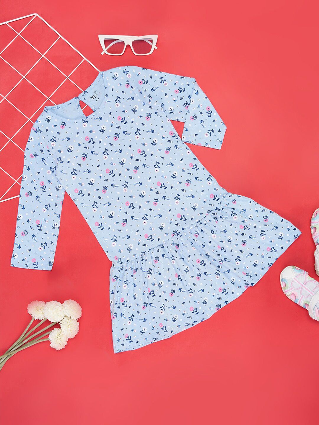 YU by Pantaloons Girls Floral Printed Cotton A-Line Dress-picture-34