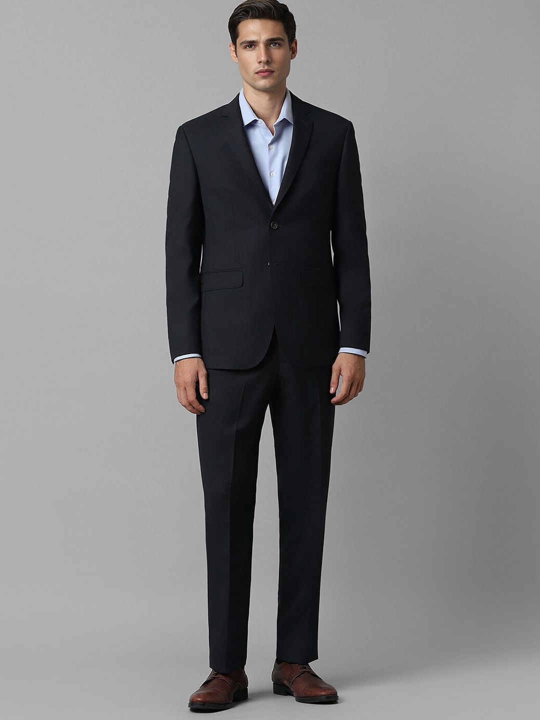 Luxure by Louis Philippe Pure Wool Slim-Fit Single-Breasted Two-Piece Formal Suit-image-27