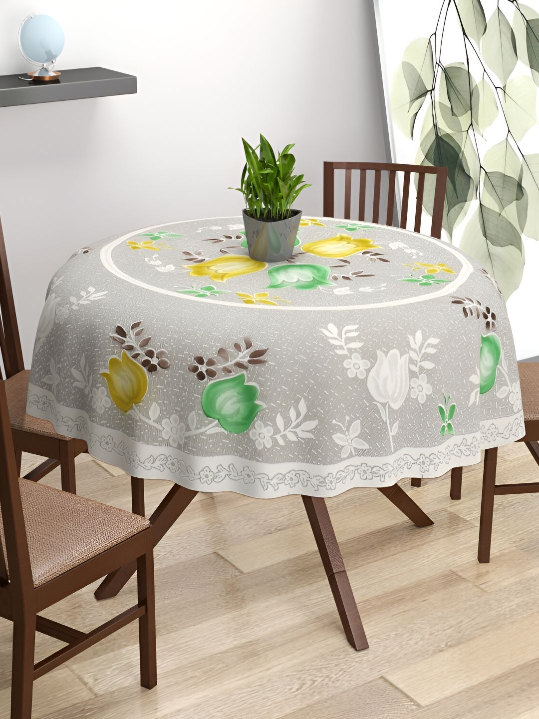 BIGGER FISH Yellow Cotton 6-Seater Table Cover-picture-11