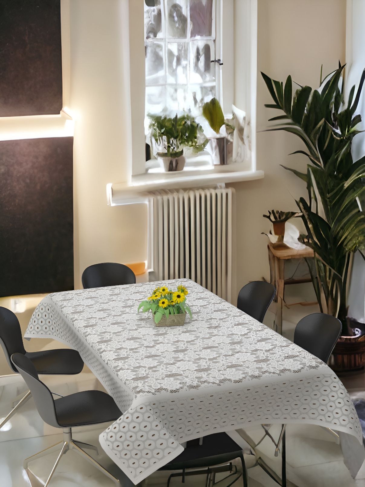 BIGGER FISH White Cotton 6-Seater Table Cover-picture-18